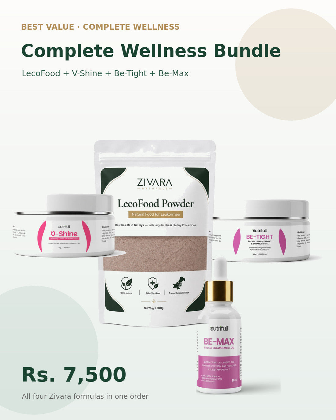 Complete Wellness Bundle with LecoFood, V-Shine, Be-Tight and Be-Max
